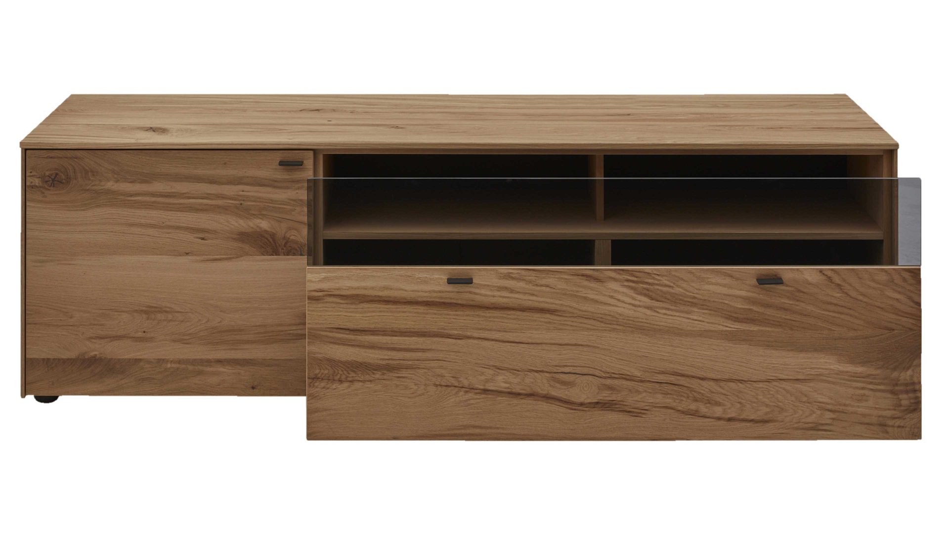 Lowboard Interliving aus Holz in Holzfarben Interliving Esszimmer Serie 5604 - Lowboard Eiche rustico & Anthrazit - Breite ca. 182 cm