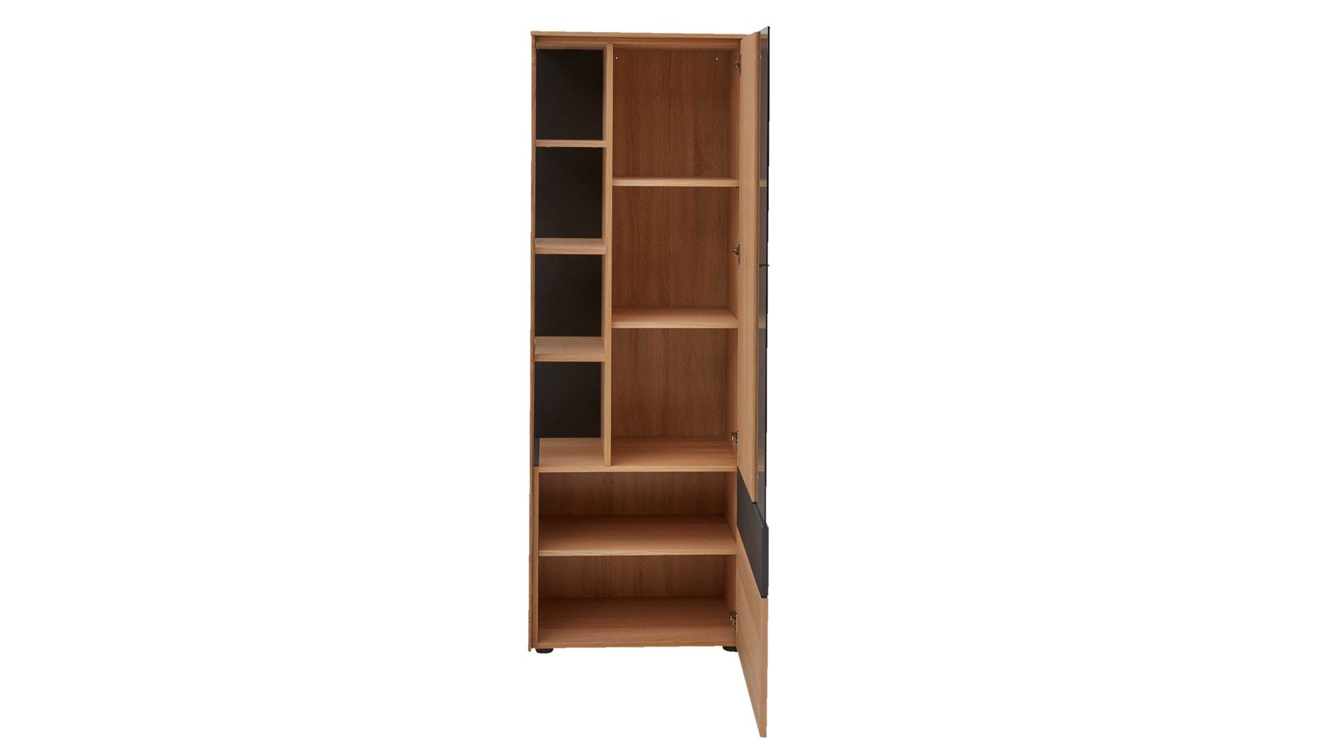 Vitrine Interliving aus Holz in Holzfarben Interliving Esszimmer Serie 5604 - Vitrine V740-0308R Eiche rustico & Anthrazit  - eine Tür