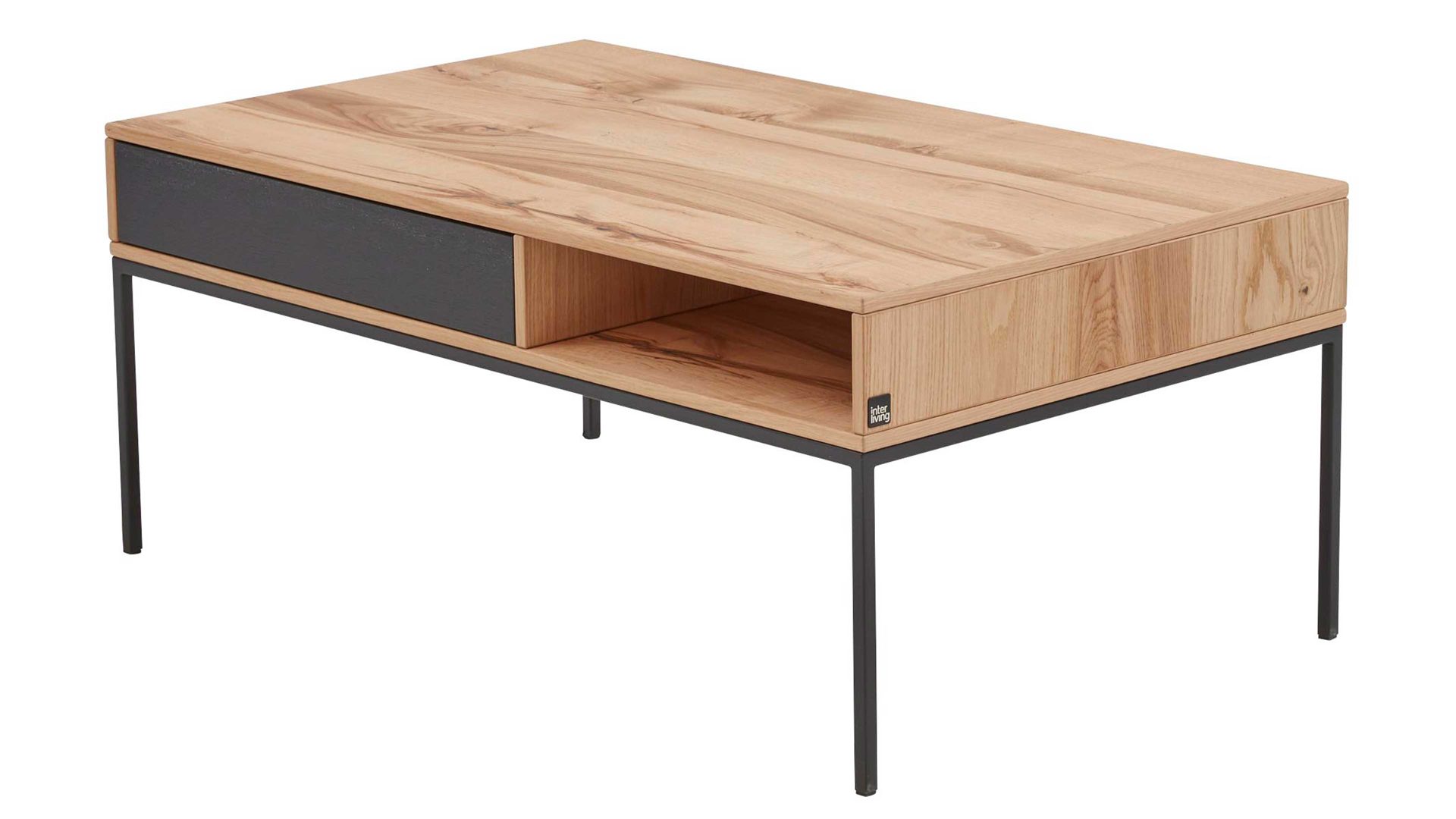 Couchtisch Interliving aus Holz in Holzfarben Interliving Esszimmer Serie 5604 - Couchtisch Eiche rustico & Anthrazit - ca. 100 x 60 cm