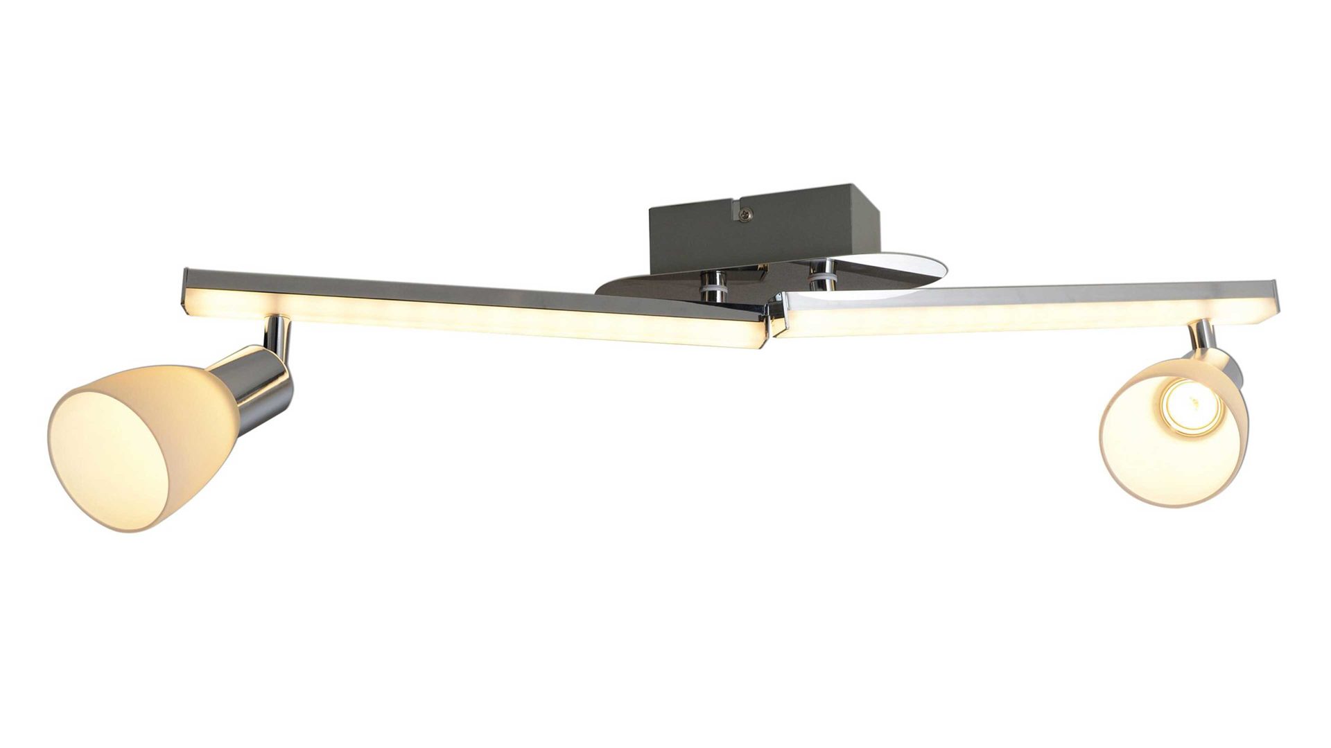Wandleuchte Näve aus Glas in Weiß näve LED- Wand- und Deckenlampe Ibiza Chrom & satiniertes Glas – Länge ca. 61cm