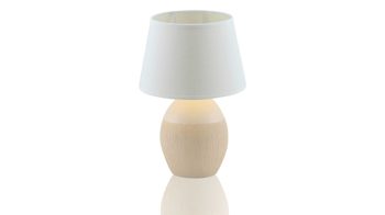 Tischleuchte Näve aus Stoff in Weiß näve Tischlampe Sullivan weißer Keramikfuß & weißer Schirm – Höhe ca. 31 cm