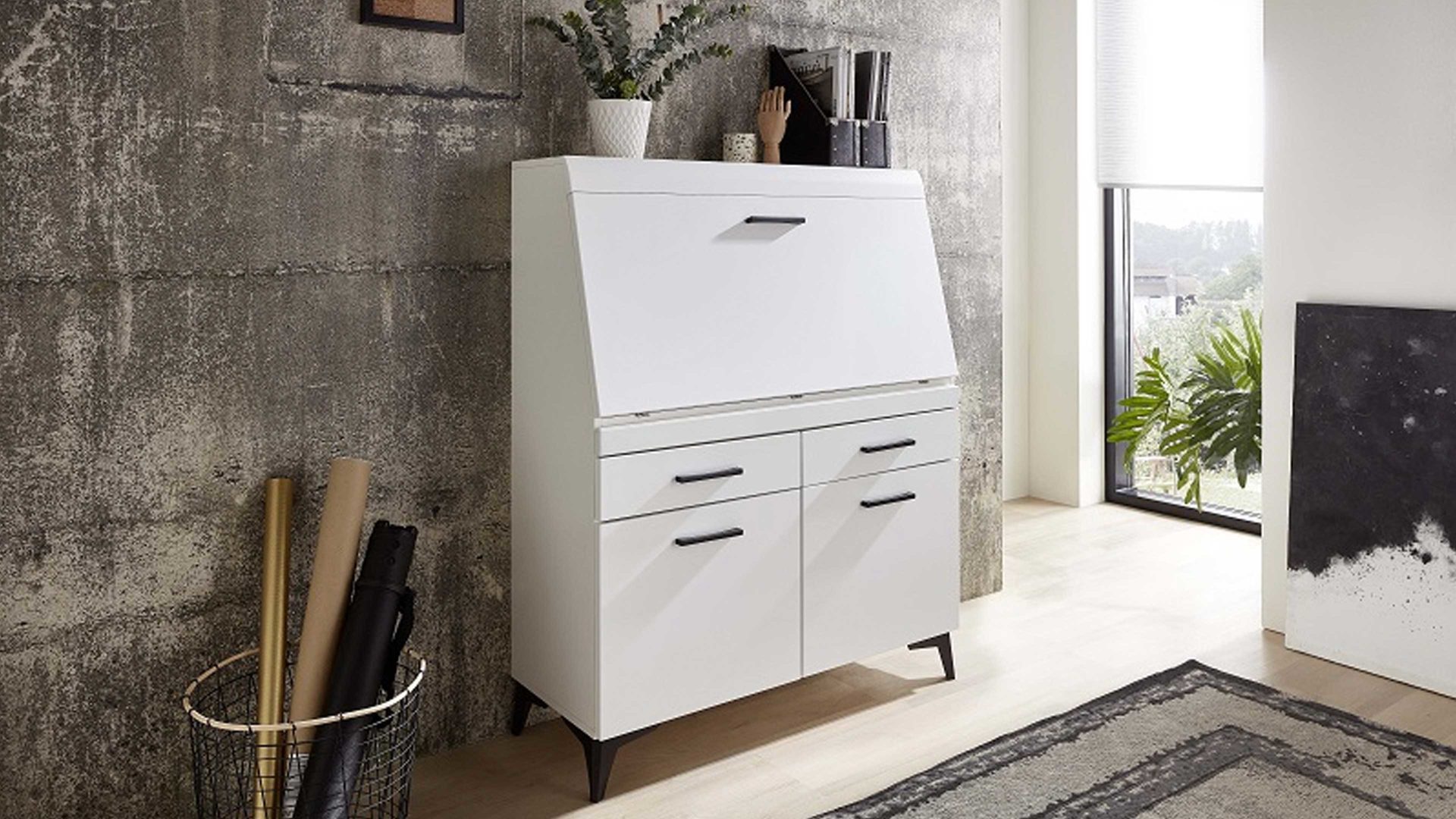 Sekretär Innostyle aus Holz in Weiß Sekretär Secret Weiß