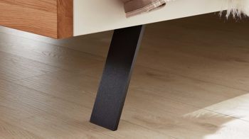Bettgestell Interliving aus Holz in Holzfarben Interliving Schlafzimmer Serie 1019 – Bettgestell Wildeiche & weißer Mattlack –  Liegefläche ca. 180 x 200 cm