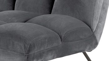 Lounge-Stuhl Actona group aus Stoff in Dunkelgrau Loungestuhl Alba dunkelgrauer Samt VIC 28 & schwarzes Metallgestell