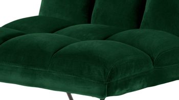 Lounge-Stuhl Actona group aus Stoff in Dunkelgrün Loungestuhl Alba waldgrüner Samt VIC 68AC & schwarzes Metallgestell