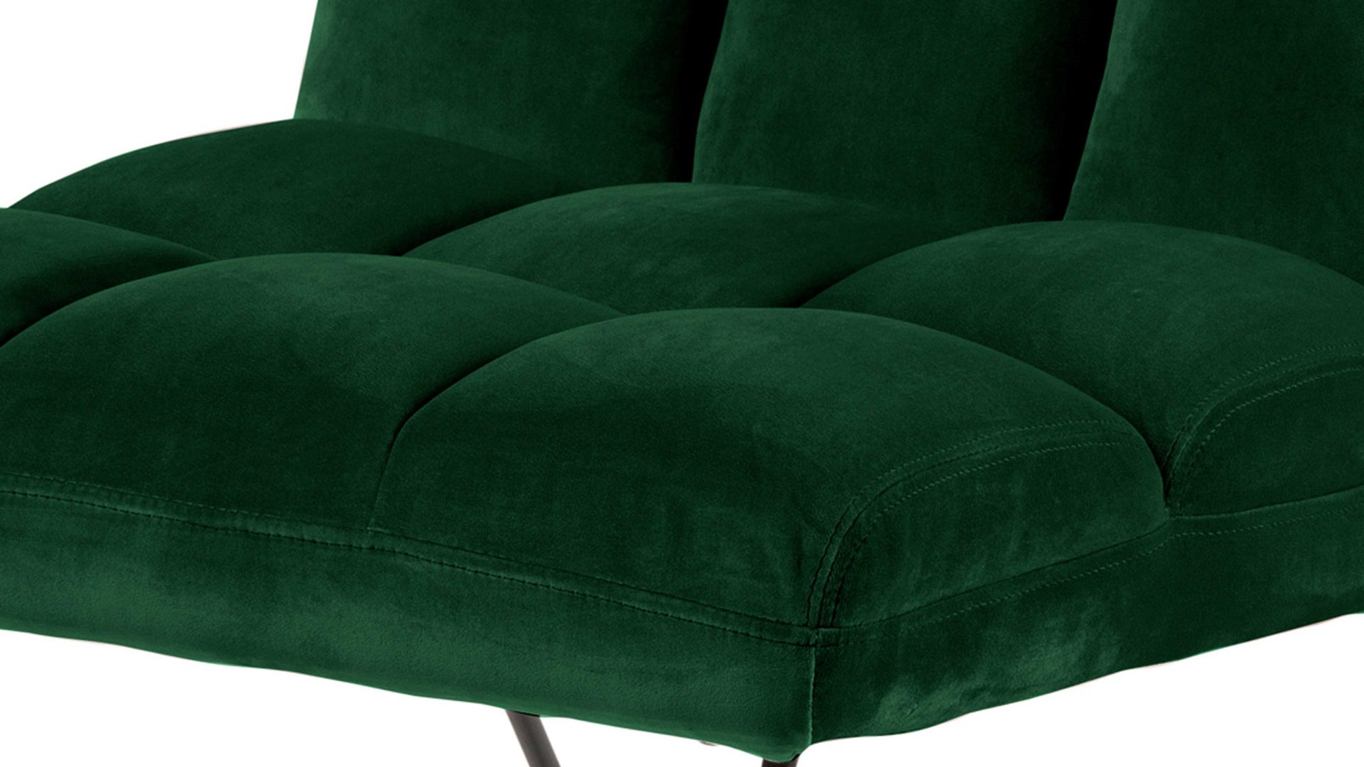 Lounge-Stuhl Actona group aus Stoff in Dunkelgrün Loungestuhl Alba waldgrüner Samt VIC 68AC & schwarzes Metallgestell