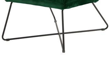 Lounge-Stuhl Actona group aus Stoff in Dunkelgrün Loungestuhl Alba waldgrüner Samt VIC 68AC & schwarzes Metallgestell
