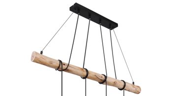 Pendelleuchte Globo lighting aus Holz in Holzfarben GLOBO Hängelampe Auston Holz & Metall – Länge ca. 90 cm