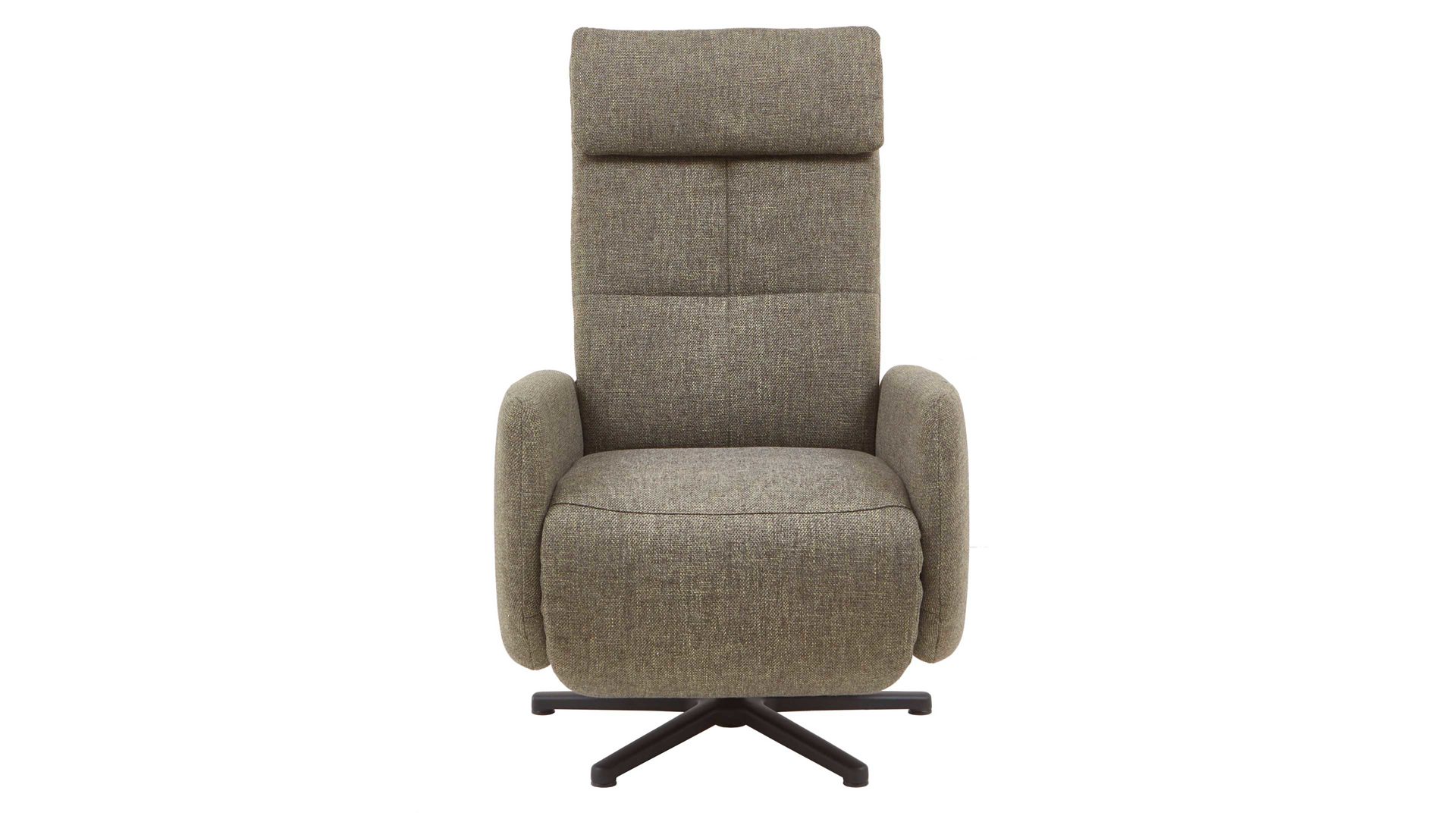 Relaxsessel KAWOO aus Stoff in Grün KAWOO Polsterprogramm New Jersey - Relaxsessel olivfarbener Bezug Riviera & schwarzer Sternfuß