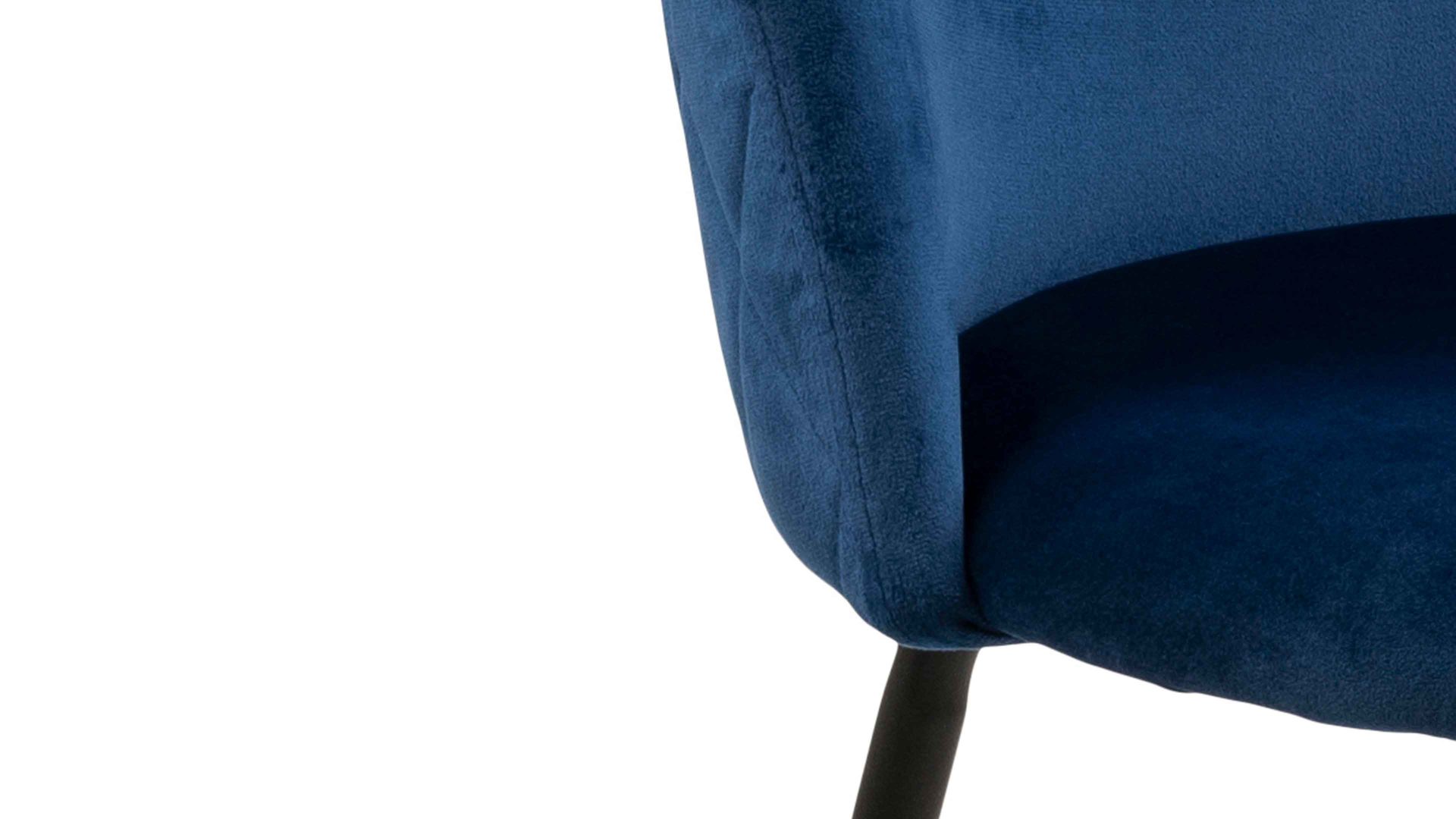 Vierfußstuhl Actona group aus Stoff in Dunkelblau Polsterstuhl Louise dunkelblauer Bezug Dublin 49