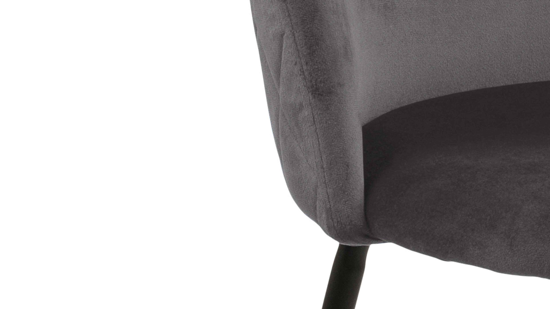 Vierfußstuhl Actona group aus Stoff in Dunkelgrau Polsterstuhl Louise dunkelgrauer Bezug Dublin 40