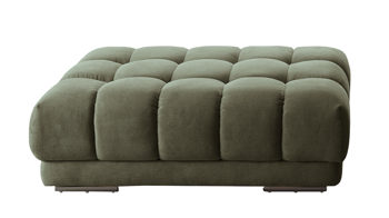 Polsterhocker KAWOO aus Stoff in Dunkelgrün KAWOO Polster Serie VS-MP1038 - XXL-Polsterhocker moosfarbene Chenille Nemo & Metallfüße – ca.  126 x 76 cm