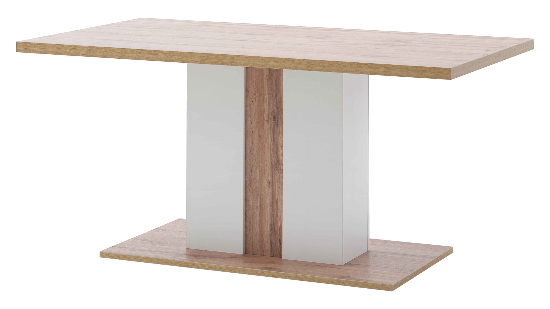 Esstisch Mca direkt aus Holz in Holzfarben Wohnprogramm Cali - Esstisch 60 Wotan Eiche & Weiß - ca. 160 x 90 cm