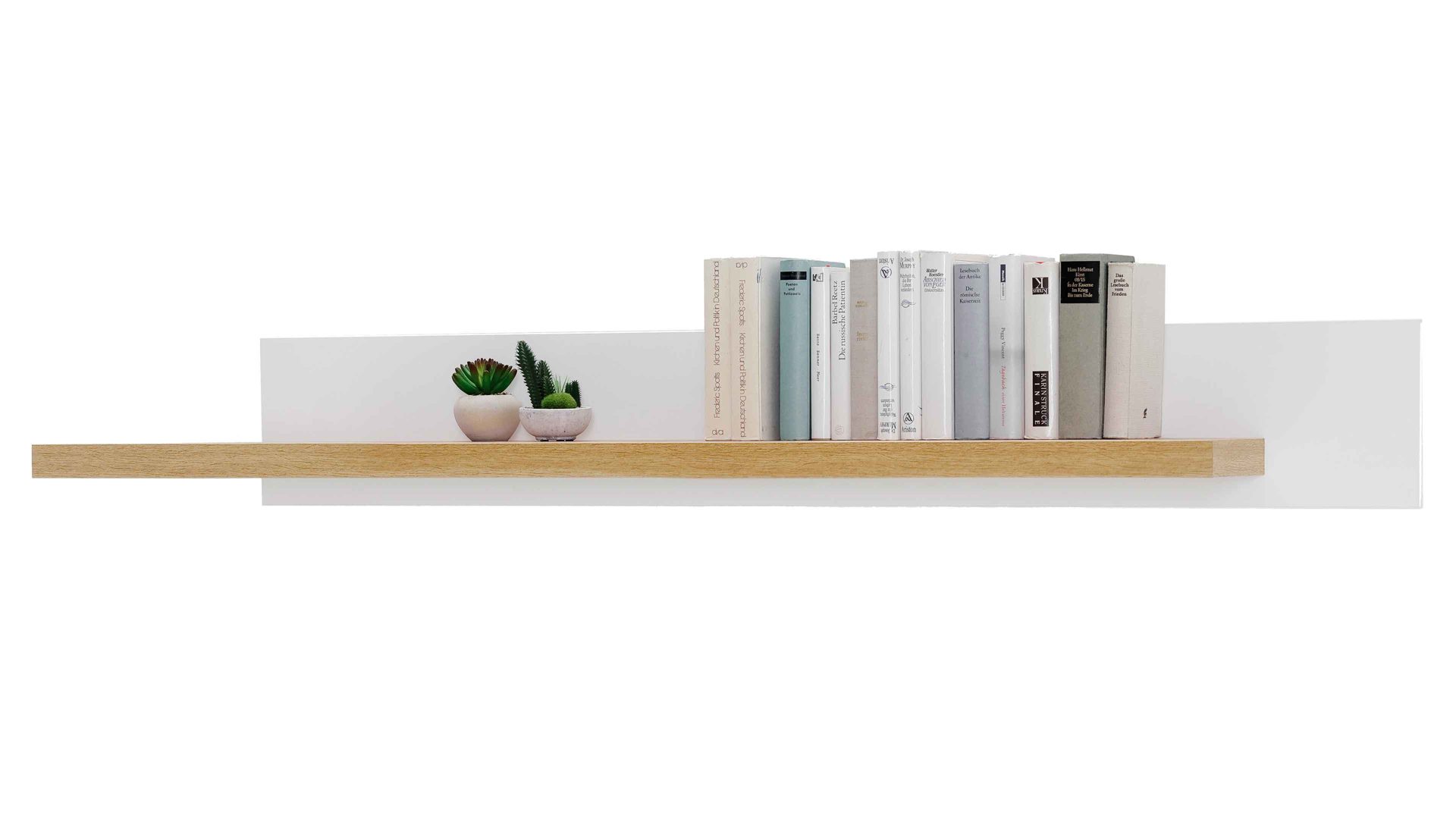 Wandregal Mca furniture aus Holz in Weiß Wohnprogramm Cali - Wandregal 50 Weiß & Wotan Eiche - Länge ca. 175 cm