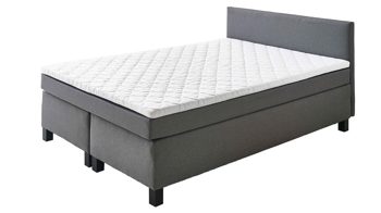 Boxspringbett Sun garden | 162739 aus Stoff in Grau Boxspringbett Philly silberfarbener Bezug 50290-720 – Liegefläche ca. 180 x 200 cm