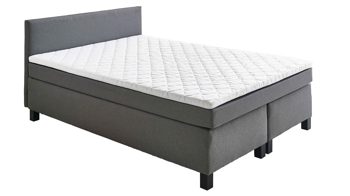Boxspringbett Sun garden | 162719 aus Stoff in Grau Boxspringbett Philly silberfarbener Bezug 50290-720 – Liegefläche ca. 180 x 200 cm