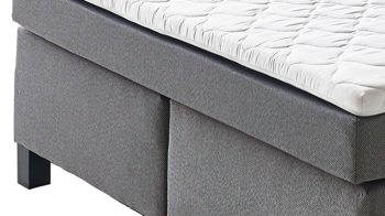 Boxspringbett Sun garden | 162739 aus Stoff in Grau Boxspringbett Philly silberfarbener Bezug 50290-720 – Liegefläche ca. 180 x 200 cm