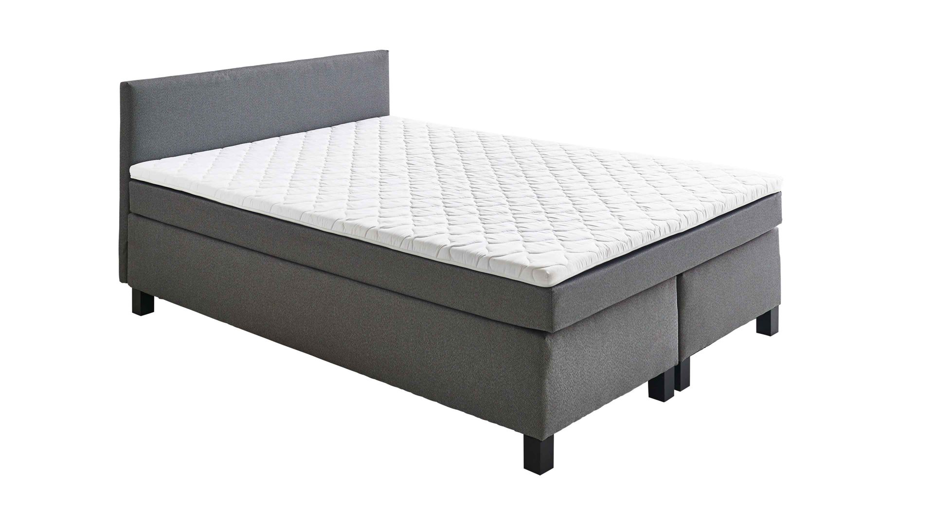 Boxspringbett Sun garden | 162719 aus Stoff in Grau Boxspringbett Philly silberfarbener Bezug 50290-720 – Liegefläche ca. 140 x 200 cm