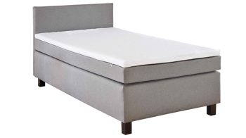 Boxspringbett Sun garden | 162719 aus Stoff in Grau Boxspringbett Philly silberfarbener Bezug 50290-720 – Liegefläche ca. 100 x 200 cm