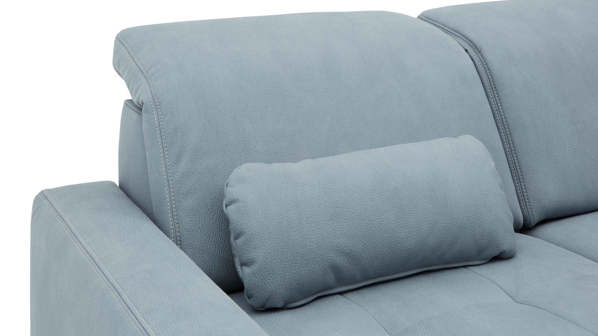 Kissen modulmaster aus Stoff in Hellgrau Modulmaster Sofa Serie MM-MP1110 - Nierenkissen stahlfarbene Mikrofaser Mammut - ca. 25 x 58 cm