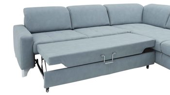 Funktion modulmaster aus Stoff in Hellgrau Modulmaster Sofa Serie MM-MP1110 - Schlaffunktion stahlfarbene Mikrofaser Mammut