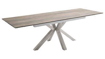 Auszugtisch Mca furniture aus Keramik in Holzfarben Auszugtisch Nagano Barrique & Edelstahl – ca. 160 - 240 x 90 cm