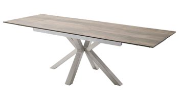 Auszugtisch Mca furniture aus Keramik in Holzfarben Auszugtisch Nagano Barrique & Edelstahl – ca. 160 - 240 x 90 cm