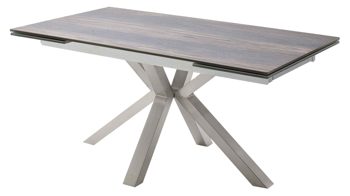 Auszugtisch Mca furniture aus Keramik in Holzfarben Auszugtisch Nagano Barrique & Edelstahl – ca. 160 - 240 x 90 cm