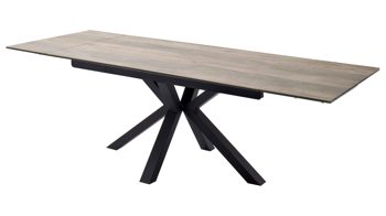 Auszugtisch Mca furniture aus Keramik in Holzfarben Auszugtisch Nagano Barrique & Schwarz – ca. 160 - 240 x 90 cm