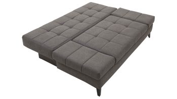 Schlafsofa Restyl aus Stoff in Anthrazit Schlafsofa Talia C anthrazitfarbener Bezug 2-6931 & schwarze Metallfüße