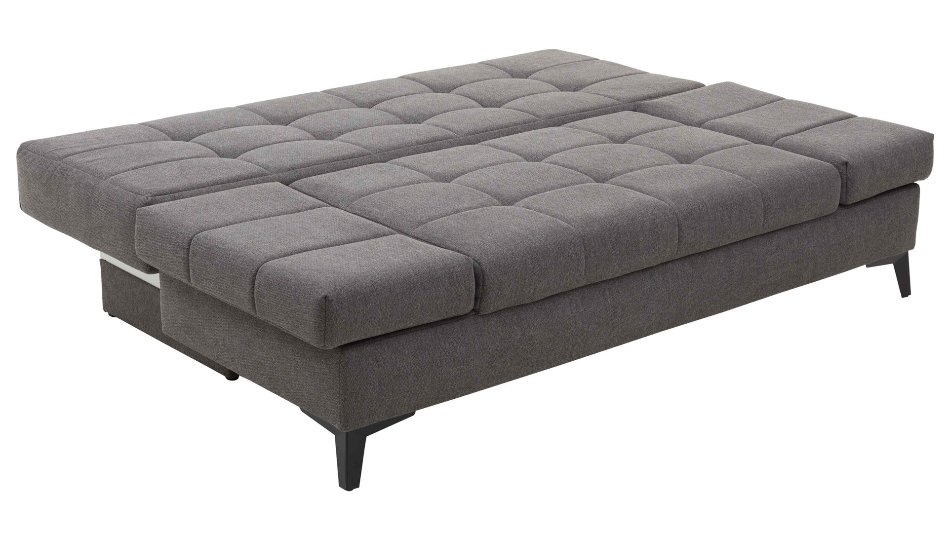 Schlafsofa Restyl aus Stoff in Anthrazit Schlafsofa Talia C anthrazitfarbener Bezug 2-6931 & schwarze Metallfüße