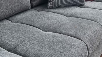 Schlafsofa Restyl aus Stoff in Anthrazit Schlafsofa Talia C anthrazitfarbener Bezug 2-6931 & schwarze Metallfüße