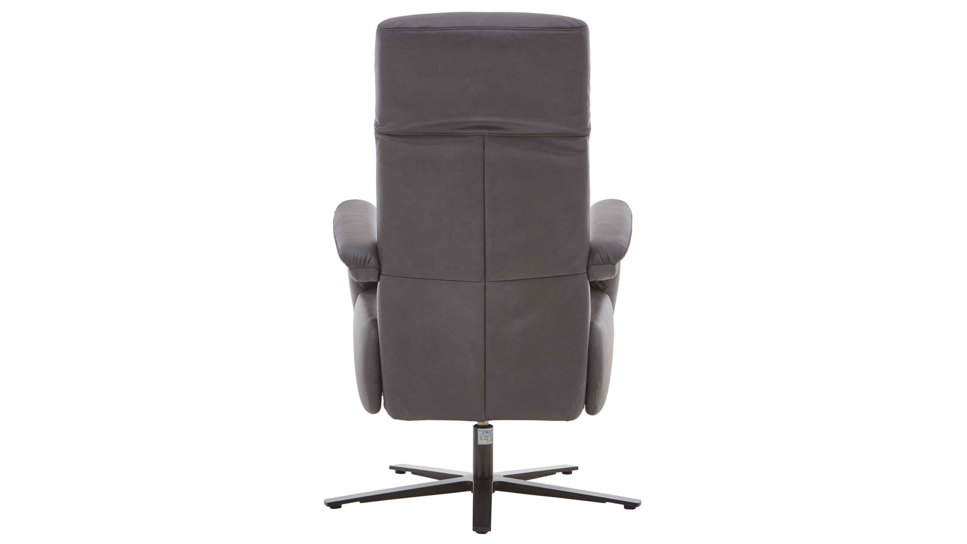 Relaxsessel Steinpol polsteria aus Leder in Anthrazit Polsterprogramm Relaxa 6.0 Plus PSG XC - Drehsessel anthrazitfarbenes Leder Punch & mattschwarzer Sternfuß