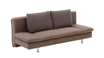 Schlafsofa comfortmaster besser sitzen, liegen, leben aus Stoff in Dunkelbraun Comfortmaster Schlafsofa Mia brauner Stoffbezug 2-6886 & 2-6885, Chromfüße - Breite ca. 200 cm