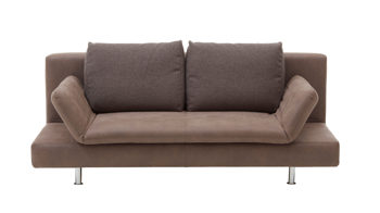 Schlafsofa comfortmaster besser sitzen, liegen, leben aus Stoff in Dunkelbraun Comfortmaster Schlafsofa Mia brauner Stoffbezug 2-6886 & 2-6885, Chromfüße - Breite ca. 200 cm