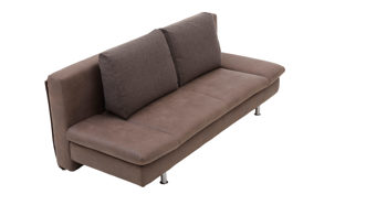 Schlafsofa comfortmaster besser sitzen, liegen, leben aus Stoff in Dunkelbraun Comfortmaster Schlafsofa Mia brauner Stoffbezug 2-6886 & 2-6885, Chromfüße - Breite ca. 200 cm