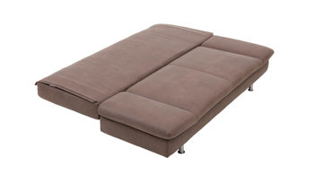 Schlafsofa comfortmaster besser sitzen, liegen, leben aus Stoff in Dunkelbraun Comfortmaster Schlafsofa Mia brauner Stoffbezug 2-6886 & 2-6885, Chromfüße - Breite ca. 200 cm