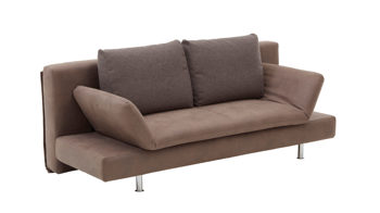 Schlafsofa comfortmaster besser sitzen, liegen, leben aus Stoff in Dunkelbraun Comfortmaster Schlafsofa Mia brauner Stoffbezug 2-6886 & 2-6885, Chromfüße - Breite ca. 200 cm