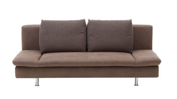 Schlafsofa comfortmaster besser sitzen, liegen, leben aus Stoff in Dunkelbraun Comfortmaster Schlafsofa Mia brauner Stoffbezug 2-6886 & 2-6885, Chromfüße - Breite ca. 200 cm