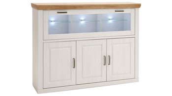 Highboard Mca direkt aus Holz in Weiß Wohnprogramm Brixen - Highboard 02 Pinie Aurelio & Grandson Oak - vier Türen