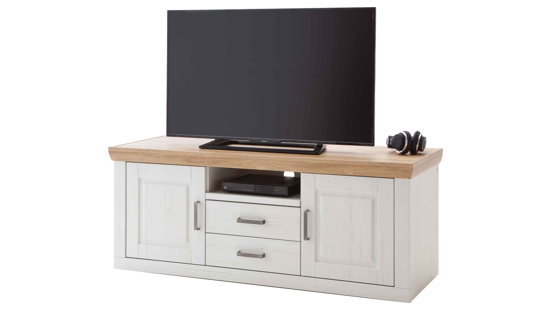 Lowboard Mca direkt aus Holz in Weiß Wohnprogramm Brixen - Lowboard 30 Pinie Aurelio & Grandson Oak - Länge ca. 158 cm