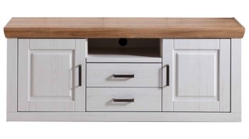 Lowboard Mca direkt aus Holz in Weiß Wohnprogramm Brixen - Lowboard 30 Pinie Aurelio & Grandson Oak - Länge ca. 158 cm