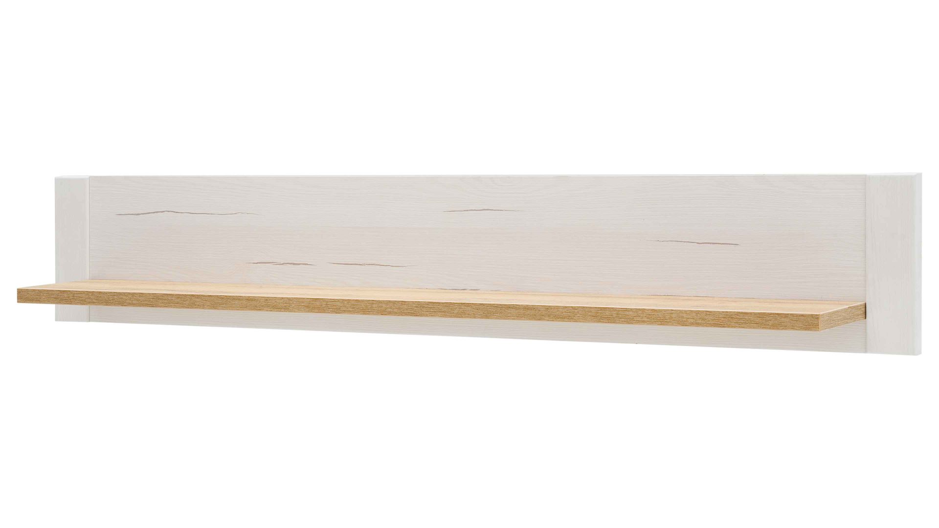 Wandregal Mca direkt aus Holz in Weiß Wohnprogramm Brixen - Wandregal 50 Pinie Aurelio & Grandson Oak - Länge ca. 150 cm