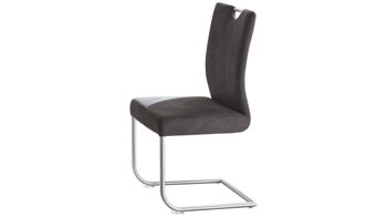 Schwingstuhl Niehoff sitzmoebel aus Stoff in Anthrazit NIEHOFF SITZMÖBEL Schwingstuhl Dutona anthrazitfarbene Mikrofaser Aberdeen