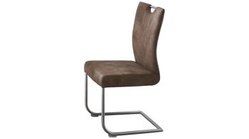 Schwingstuhl Niehoff sitzmoebel aus Stoff in Braun NIEHOFF SITZMÖBEL Schwingstuhl Dutona steinfarbene Mikrofaser Aberdeen