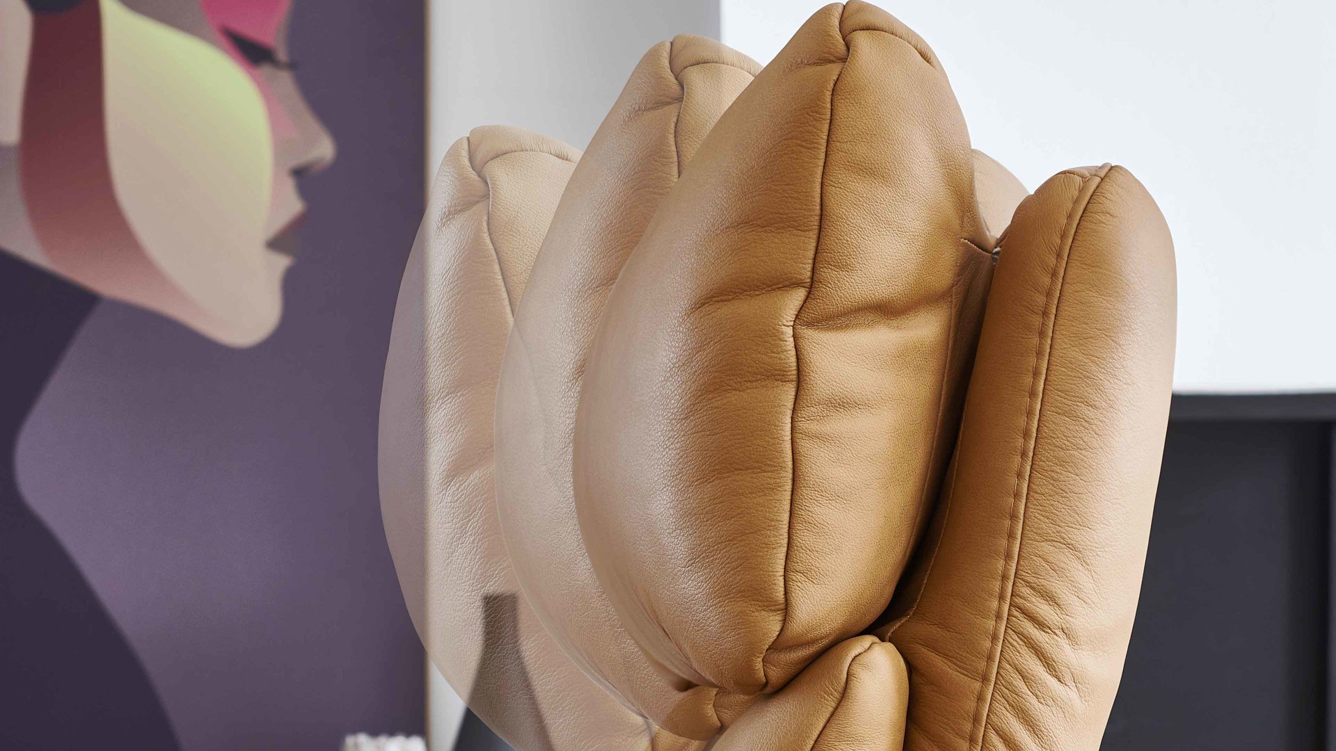 Relaxsessel Steinpol polsteria aus Leder in Orange Relaxsessel Relaxa Feeling HV Smartline - Var. 1 senffarbenes Leder Punch & schwarzer Sternfuß