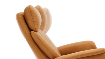 Relaxsessel Steinpol polsteria aus Leder in Orange Relaxsessel Relaxa Feeling HV Smartline - Var. 1 senffarbenes Leder Punch & schwarzer Sternfuß