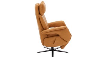 Relaxsessel Steinpol polsteria aus Leder in Orange Relaxsessel Relaxa Feeling HV Smartline - Var. 1 senffarbenes Leder Punch & schwarzer Sternfuß