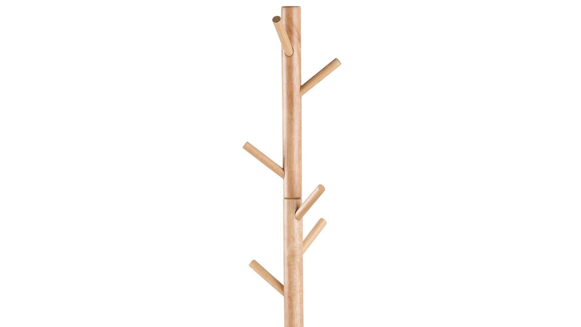 Standgarderobe Actona group aus Holz in Holzfarben Kleiderständer bzw. Garderobe Bremen mit Kleiderhaken Rubberwood – Höhe ca. 177 cm