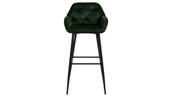 Barhocker Actona group aus Stoff in Dunkelgrün Barhocker Brooke waldgrüner Samt Vic 68AC & schwarzes Metall